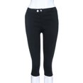 thumbnail image 3 of Generic Women's Mid Rise Solid Color Button Zipper Dressy Business Capri Pants,, 3 of 8