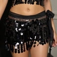 thumbnail image 6 of Felirenzacia Belly Dance Hip Scarf, Belly Dance Skirt Wrap Bling Sequins Coins, Black,Free Size, 6 of 7