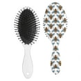 thumbnail image 2 of Cute Bee Print Hair Brush - Scalp Massage Brush with No-Pull Comfort, Honeycomb Design, Great Gift for Women & Girls, 2 of 5