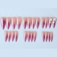 thumbnail image 4 of Silver Shimmer Fake Nails Wearable Long Gradient Fake Nail for Women and Girls Perfect Gift  Glue Models XZ232, 4 of 8