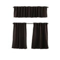 thumbnail image 6 of 3S Brother's Solid Linen Look Curtains Drapes Kitchen Valance Set of 3 Hanging Rod Pocket Window Valance Treatments Decorative Valances Tiers Café Curtains (Dark Brown 50"x14"Valance - 24"x40"Tiers), 6 of 6