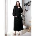 thumbnail image 3 of AMITOFO Long Robes for Women, Soft Fluffy Fleece Bath Robe with Front Pocket, Winter Warm Plush Lapel Women's Robes, Adjustable Belt, 3 of 8