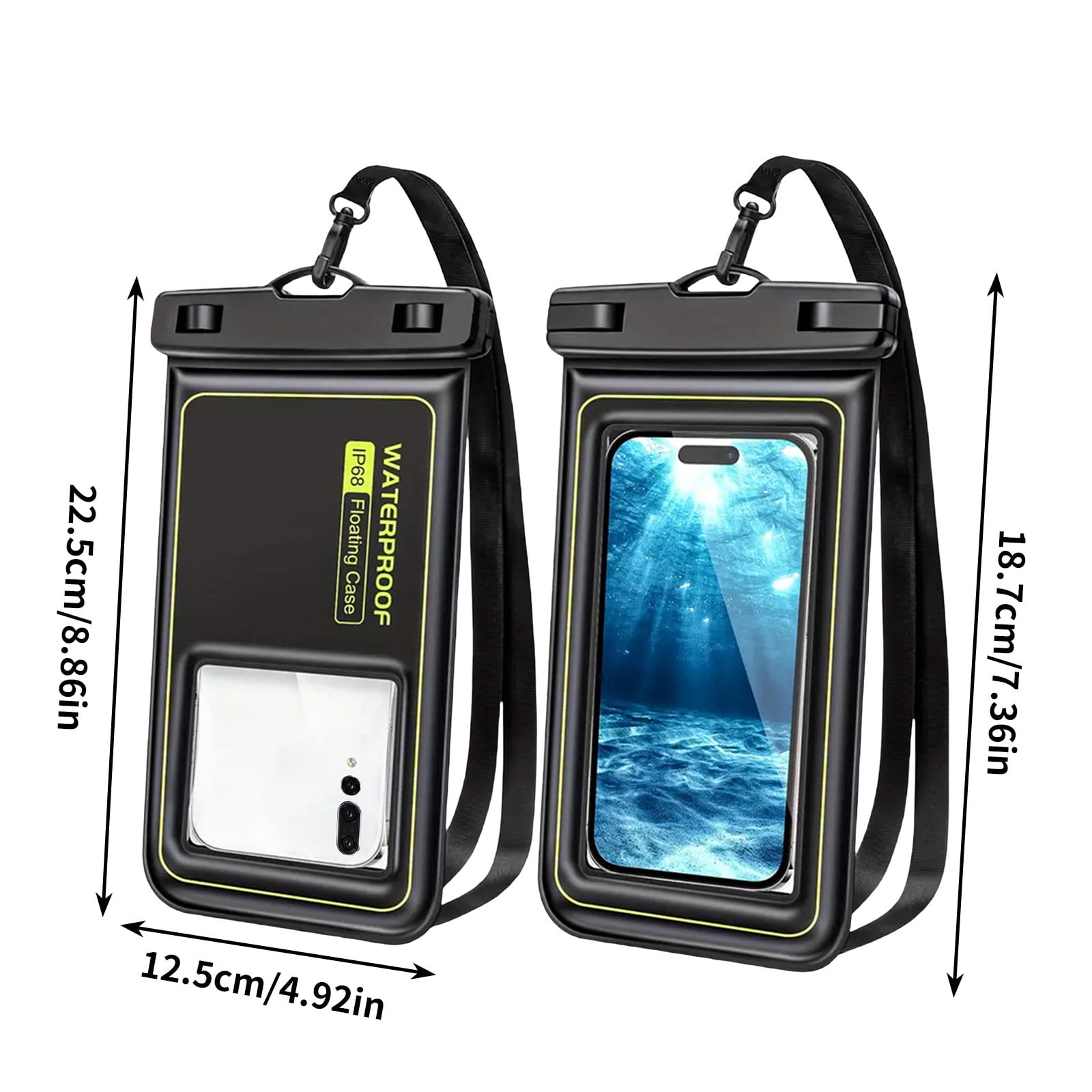 Yannianjz Waterproof Phone Pouch, Touchscreen Compatible Dry Bag for Swimming, Outdoor Floating Phone Case for Hiking Travel, Universal Smartphone Protector