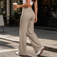 thumbnail image 5 of Dwellite Leggings for Womens Straight Leg Gym Yoga Pants High Waist Lifting Wide Leg Workout Pants with Pockets 2026 Khaki 2XL, 5 of 7