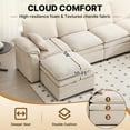 thumbnail image 4 of HOMYEDAMIC Modular Sofa U-Shaped, Chenille Fabric Small Space Couch, Comfortable Apartment Living Room sectional Sofa with 2 Pillows 129”, 4 of 8