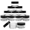 thumbnail image 4 of Beauticom 24 Pieces High Quality 20G/20ML Clear Round Acrylic Cosmetic Product Sample Travel Jars with Flat Top Lids (Black), 4 of 5