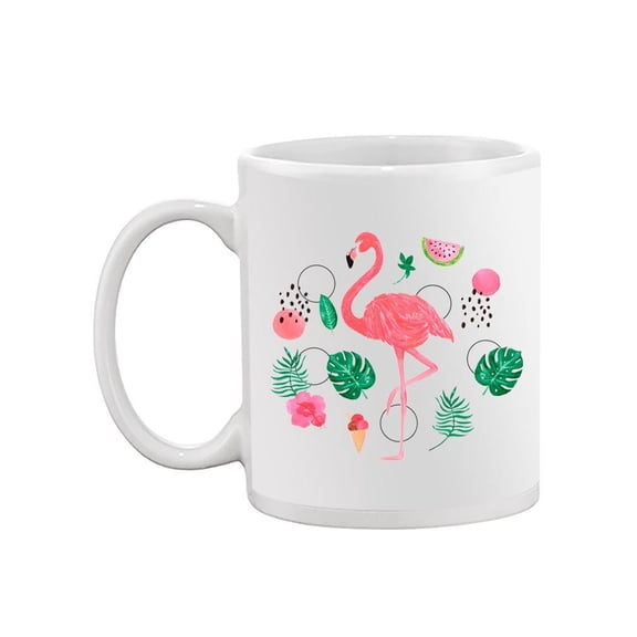 Flamingo And Tropical Doodles Mug  -Image by Shutterstock,