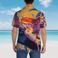 thumbnail image 6 of Balery Colorful Gecko Jungle Art Print Men's Hawaiian Shirts Short Sleeve Beach Shirt Relaxed Fit Vacation Button Down Shirts-X-Large, 6 of 9