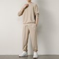thumbnail image 4 of Men's Solid Color Casual Fashion Long-Sleeved Round Neck Top Sweatpants Set, 4 of 4