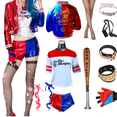 thumbnail image 2 of Disfraz de Harley Quinn de la mejor calidad para niñas y mujeres, conjunto de chaqueta y pantalones con costuras de monstruo, disfraz de anime para Halloween, 2 of 5