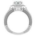 thumbnail image 3 of Engagement Ring 14K White Gold Halo Rings for women 8.00 mm 6.85 carat (G,SI) (Moissanite Center), 3 of 5
