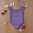 thumbnail image 6 of Abcomgle Baby Swimsuit Girl Stretchy One Piece Girls Swimsuit Cute Striped Ruffled Girls Swimwear, 6 of 7