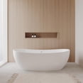 thumbnail image 2 of Rebecca 70 Inch Freestanding Bathtub in White with Shiny White Drain and Overflow Trim, 2 of 8