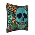 thumbnail image 2 of ZICANCN Death Goth Skull Decorative Throw Pillow Covers, Bed Couch Sofa Decorative Knit Pillow Covers for Living Room Farmhouse, 24"x24", 2 of 8