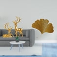 thumbnail image 2 of Estatua de escultura de ciervo,Estatuas de ciervos en pareja para decorar la entrada del hogar.,Esculturas de pared de hojas,Esculturas de pared de hierro forjado con hojas de ginkgo,Escultura, 2 of 8
