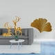 thumbnail image 2 of Estatua de escultura de ciervo, pareja de figuras de ciervos, esculturas de pared de hojas, hierro forjado, hojas de ginkgo, arte de pared, decoración, 2 of 8