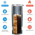 thumbnail image 4 of 20oz Stainless Steel Skinny Tumbler Travel Coffee Mug, Double Wall Vacuum Insulated Tumbler Cup Keeps Drinks Cold & Hot, Reusable Tumbler with Lid and Straw for Travel, Sports, 4 of 6