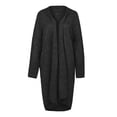 thumbnail image 4 of Lovskoo 2024 Long Cardigans for Women Trendy Long Sleeve Solid Color Coarse Knit Loose Oversized Sweater Cardigan Black, 4 of 9