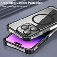 thumbnail image 4 of for iPhone 14 Pro Case Magnetic Clear with Full Camera Cover Protection [Compatible with Magsafe] [Not Yellowing] Slim Shockproof Air Cushion Bumper Black Case Cover for iPhone 14 Pro, 4 of 15