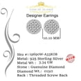 thumbnail image 4 of King of Bling's 925 Sterling Silver White Hip Hop 0.15ct Diamond Men's & Women's Round Earrings, 4 of 12