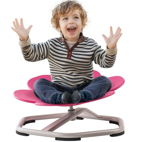 ROBOTIME Kids Sensory Swivel Chair, Sensory Spinning Chair for Kids, Autism Spinning Chair for Kids, Training Body Coordination, Improve Kids' Carsickness, Seasickness, Sensory Toy Chair-Pink
