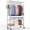 Silver, variant on M MZG Clothing Rack 2-Piece Combination, With 3 Hanging Rods, Adjustable Partition, Heavy-Duty Metal Wardrobe Rack, Suitable for Bedroom, Living Room, Laundry Room, 15.7” D X 43.3” W X 76.5” H, Black