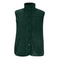 thumbnail image 5 of Women's Sleeveless Faux Fur Vest, Stand Collar Patchwork Jacket, Lightweight Fleece Vest with 3 Pockets, Casual Commute Vest, Button Front Vest Light Green XXL, 5 of 5