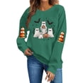 thumbnail image 2 of QUNYINEY Halloween Sweatshirts for Women Plus Size Cute Ghost Pullover Crew Neck Pumpkin Tops Long Sleeve Fall Graphic Loose Fit Sweatshirts, 2 of 5