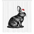thumbnail image 3 of Ambesonne Bunny Shower Curtain, Pencil Drawn Sketchy Drawing, 69"Wx70"L, Vermilion Charcoal Grey, 3 of 3