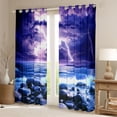 thumbnail image 2 of Homewish Female Men Women Abstract Gradient Lightning Curtains Pack of 2 (42x84 Each),Natural Disaster Curtains Blackout,Ocean Beach Bedroom Curtains,Breathable Home Decor, 2 of 6