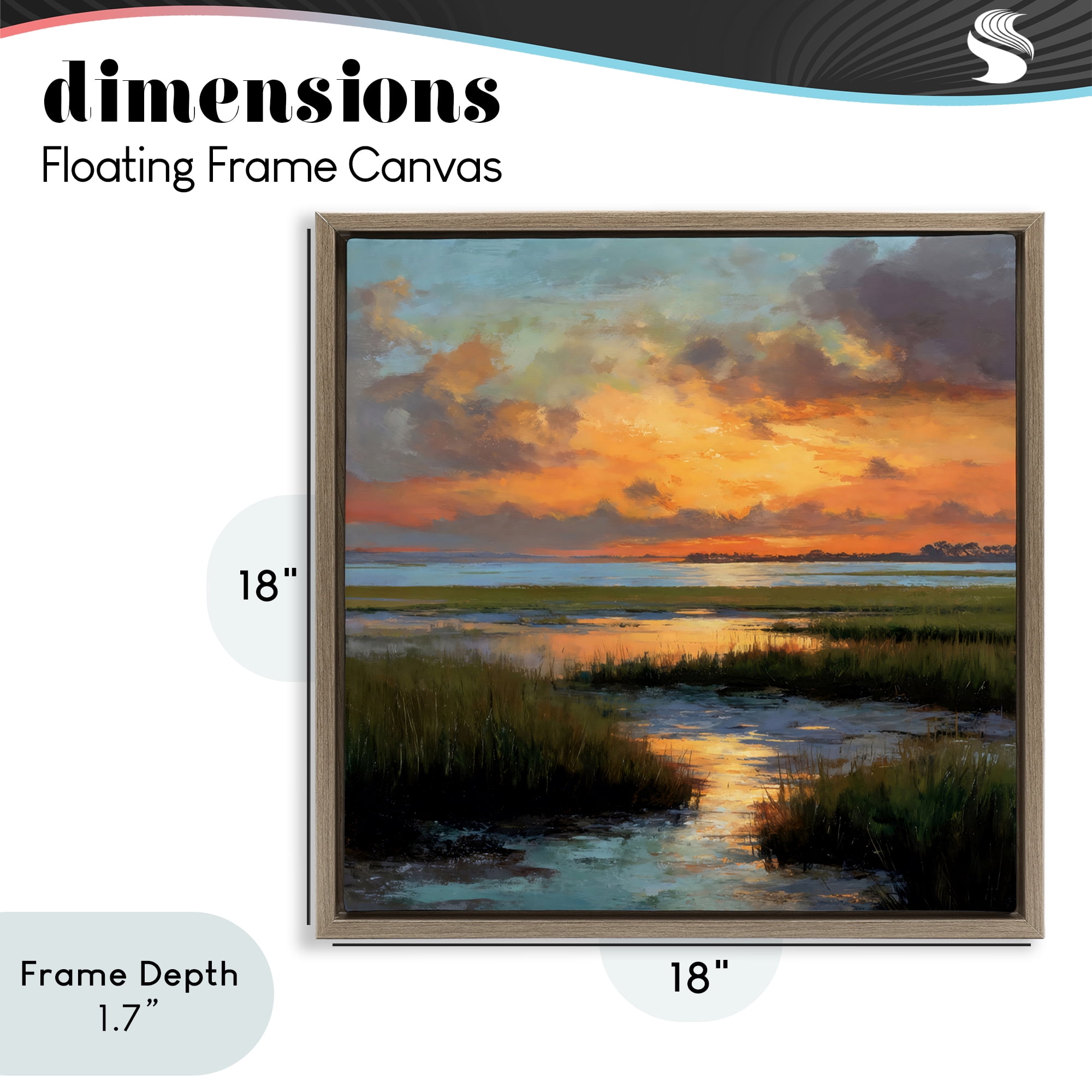 Stupell Industries Evening Marshland Glow Brown Framed Floater Canvas Wall Art, design by Petal Prints Design