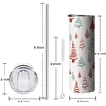thumbnail image 5 of 20oz Multicolor Christmas Tree Pattern Skinny Tumblers Stainless Steel Tumbler with Lid and Straw,Vacuum Insulated Double Wall Travel Tumbler Cups with Cleaning Brush for Coffee,Tea, 5 of 6
