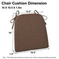 thumbnail image 3 of Shinnwa Chair Cushions for Kitchen Chairs Set of 4 Dining Chair Pads with Ties U Shaped Non Slip Back Removable Cover 16" x 16.5" Brown, 3 of 7
