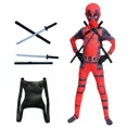 thumbnail image 2 of Traje de superhéroe de Deadpool para niños, traje de cosplay para niños, personaje de película de fantasía, disfraz de Peter Parker, máscara, esgrima, 2 of 5