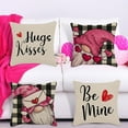 thumbnail image 4 of Valentine's Day Pillow Covers Decoration Kisses Hugs Love Heart Decor Anniversary Wedding Cushion Case Farmhouse Decoration for Sofa Couch 18 inch x 18 inch 4 Pcs, 4 of 10