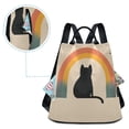 thumbnail image 5 of FORMRS Women's Travel Backpack Purse Anti-Theft Hidden Pockets Casual Shoulder Bag, Beige Cat Rainbow, 5 of 7