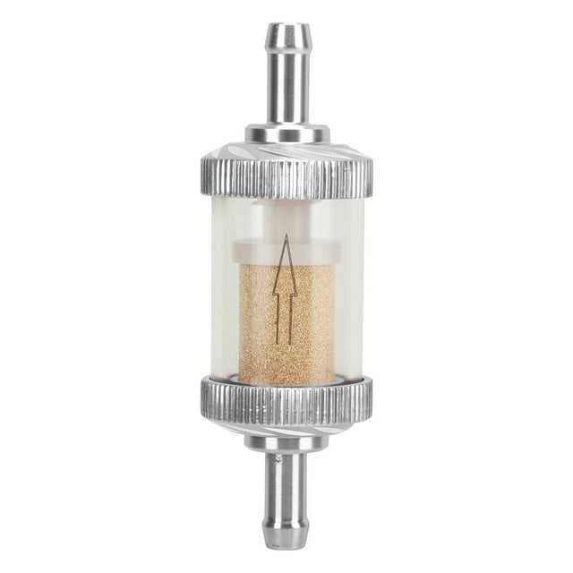Motorcycle Fuel Gasoline Filter Carving ABS Heat Resistance for 6mm Diameter MotorbikeSilver