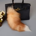 thumbnail image 3 of Fox Tail 15.75inch Animal Tail Shaggy Faux Fur Tail Realistic Fox Tail Keychain Decorative Therian Tail for Handbag Backpack Cosplay, 3 of 5