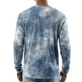 thumbnail image 3 of WTOBBY Men's Gradient Tie-Dye Zip-Up Hoodie Henley Long Sleeve Shirt Casual Loose Fit Top for Men in Everyday Fashion and Comfort,Blue L, 3 of 7