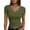 Army Green, variant on Women Fashion Solid V Neck Short Sleeve Slim Fit T Shirt Top Casual Summer Street Style Basic Tee, L, Yellow
