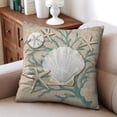 thumbnail image 4 of Sail Away with Set of 2 Nautical Coastal 18x18 inch Throw Pillows - Ocean Coral, Seashell, Starfish Designs for Your Home., 4 of 7