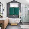 thumbnail image 3 of Dark Green Kitchen Curtains 63 Inch Length, Modern Pure Dark Green Grommet Top Bedroom Living Room Curtains, Light Filtering Cafe Curtain Drapes 2 Panels Set 104''x63'', 3 of 9