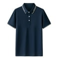 thumbnail image 2 of JDQJBZ Chemises pour Hommes Couleur Unie Manches Courtes Chemise Décontractée Col Rabattu Haut Été Vêtements de Golf, 2 of 5