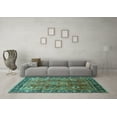 thumbnail image 3 of Ahgly Company Indoor Rectangle Oriental Turquoise Blue Traditional Area Rugs, 8' x 10', 3 of 4