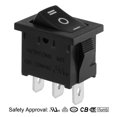 thumbnail image 2 of Unique Bargains AC 125V/12A 250V/10A SPDT 3P 3 Position On-Off-On Rocker Switch Black, 2 of 4