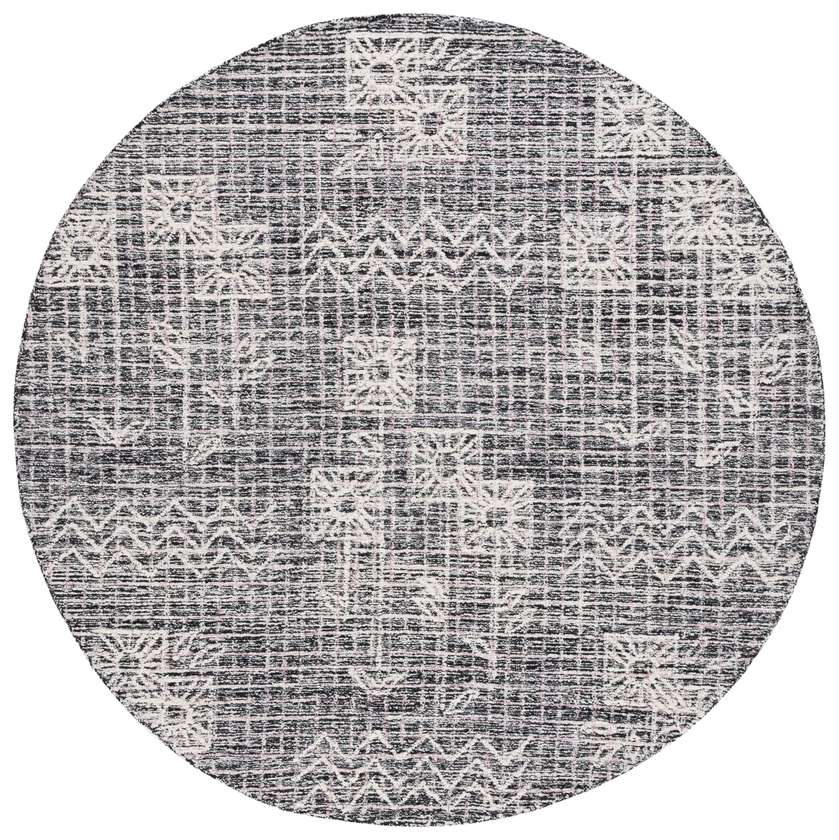 Safavieh Metro Yolonda Distressed Area Rug, Black/Ivory, 6' x 6' Round