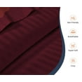 thumbnail image 2 of CCNY 100% Egyptian Cotton 600 TC Sheet Set 4 Pc Sheet Set 1 Fitted Sheet, 1 Flat Sheet & 2 Pillowcase (Short-King, Wine Stripe), 2 of 4