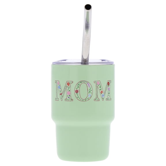 Mom Stainless Steel Mini Tumbler with Straw, Green, 3 oz, Mother's Day by Way To Celebrate