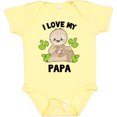 thumbnail image 3 of Inktastic Cute Sloth I Love My Papa with Green Leaves Boys or Girls Baby Bodysuit, 3 of 5