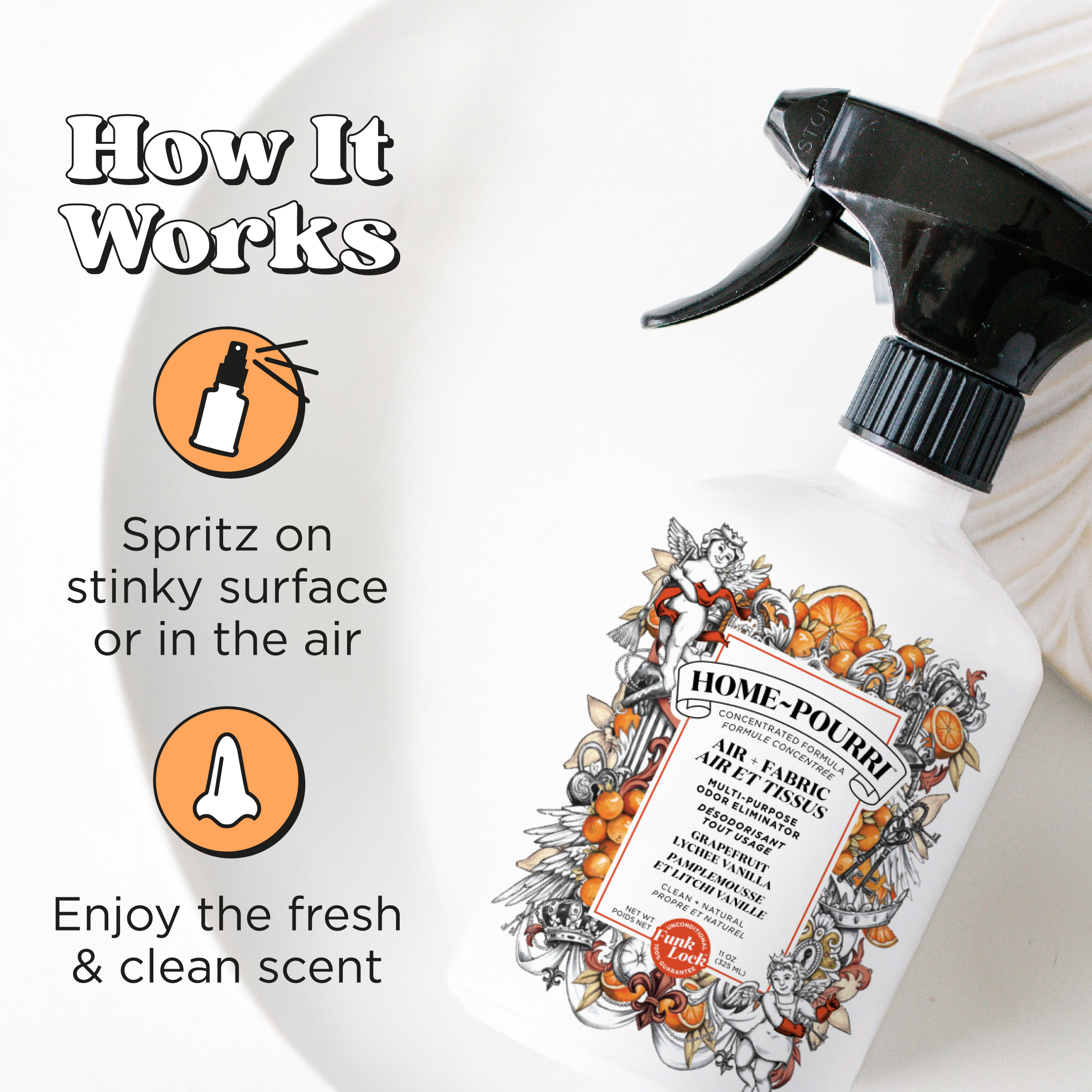 Home-Pourri Multi-Purpose Spray 325ml - Grapefruit Lychee Vanilla